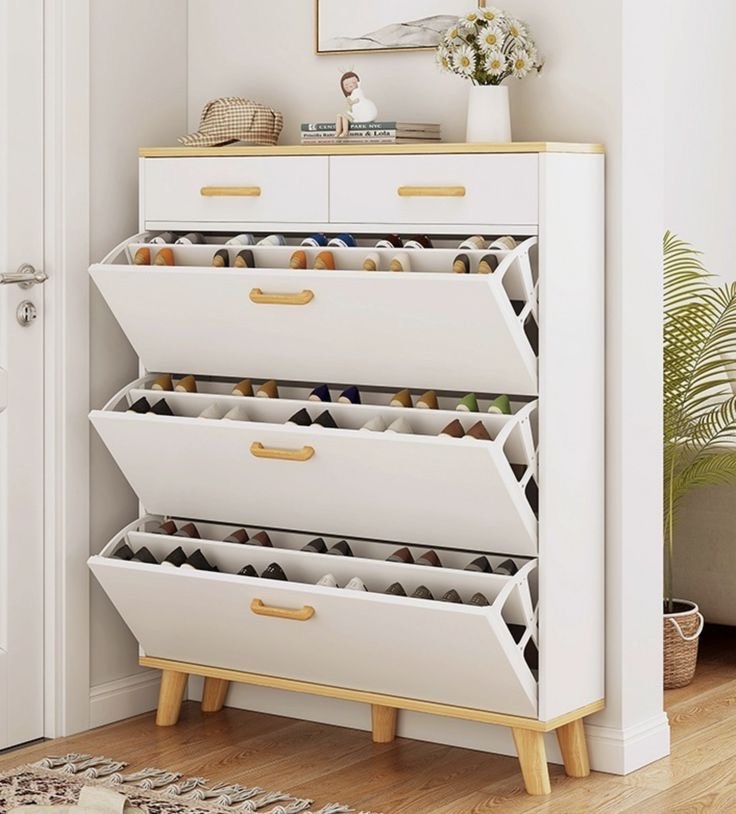 Free sample modern Wholesale New style Thin style Storage rack corridor Foyer  tipping bucket  indoor shoe cabinet