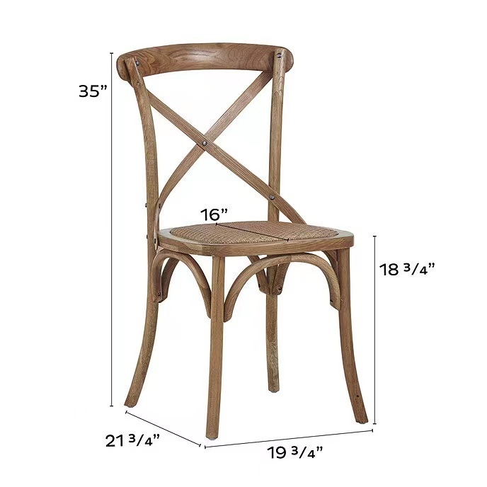 Commercial Outdoor Furniture Wood Cross Back Dining Restaurant Wooden Hotel Stacking Wedding Banquet Chair