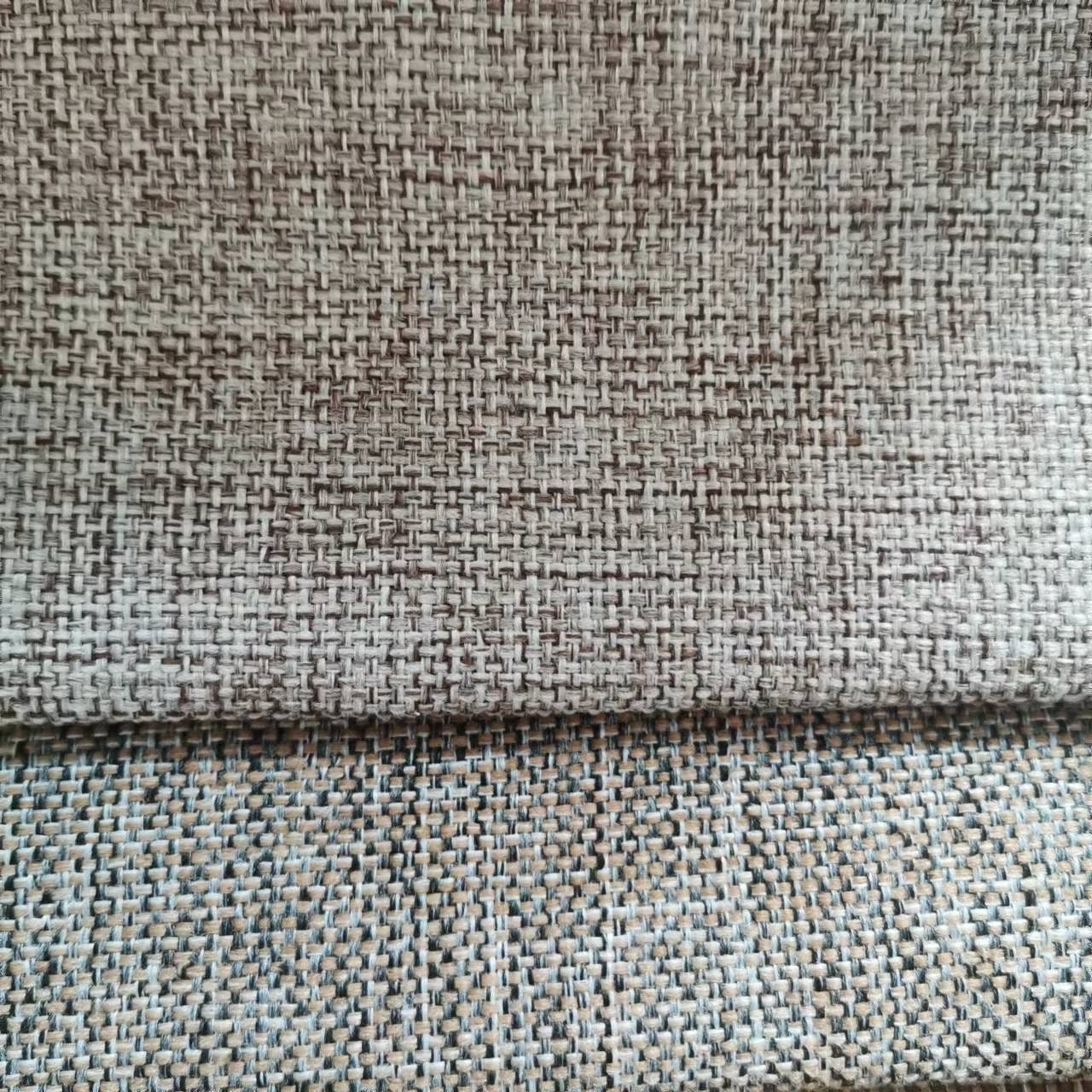 100%polyester two tones linen look sofa upholstery fabric