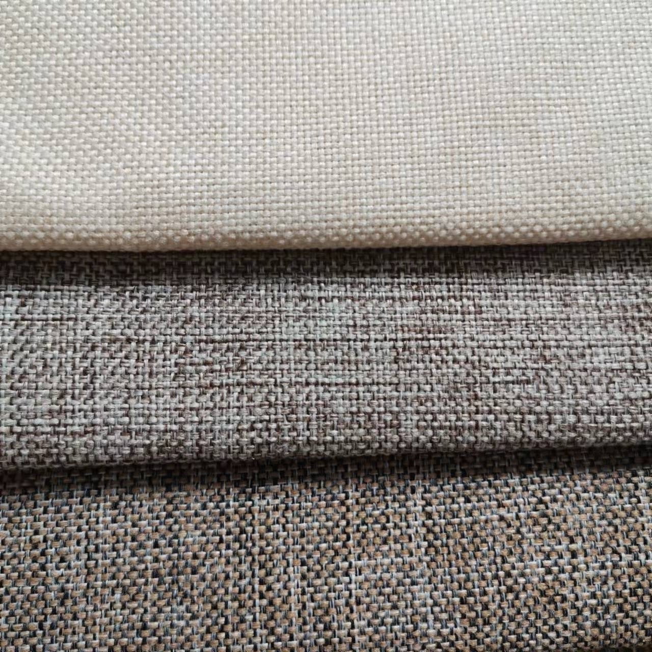 100%polyester two tones linen look sofa upholstery fabric