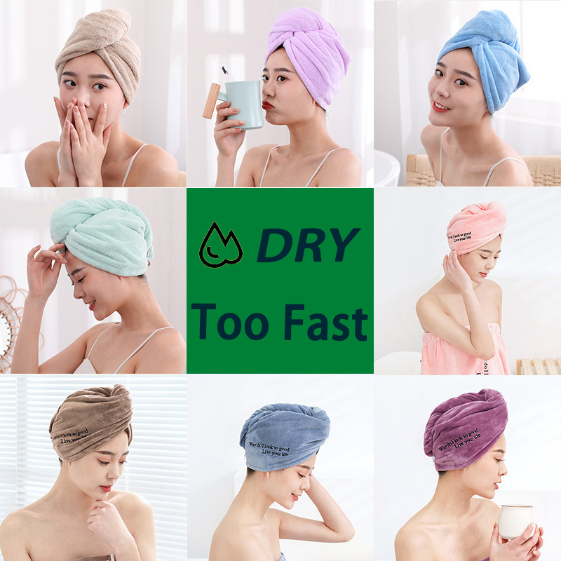 Soft Water Absorbing Hair Drying Cap Bathing Cap Coral Velour Quick Drying Microfiber Hair Dyeing 25*65cm or Custom All-season