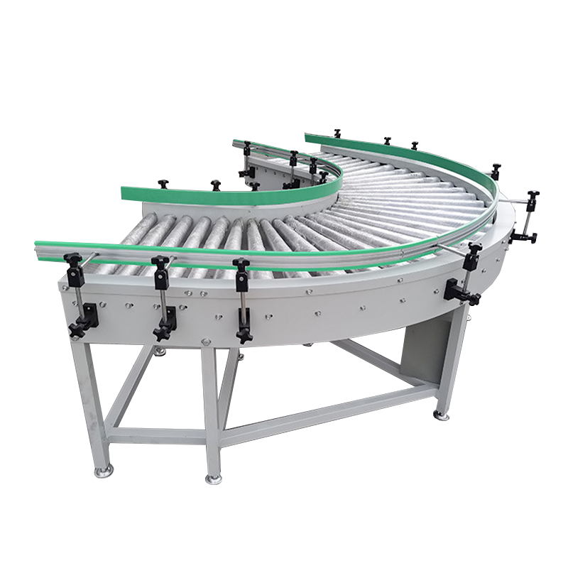 Motorized Roller Conveyor With Side Guides For Flexible Transfer Of Goods