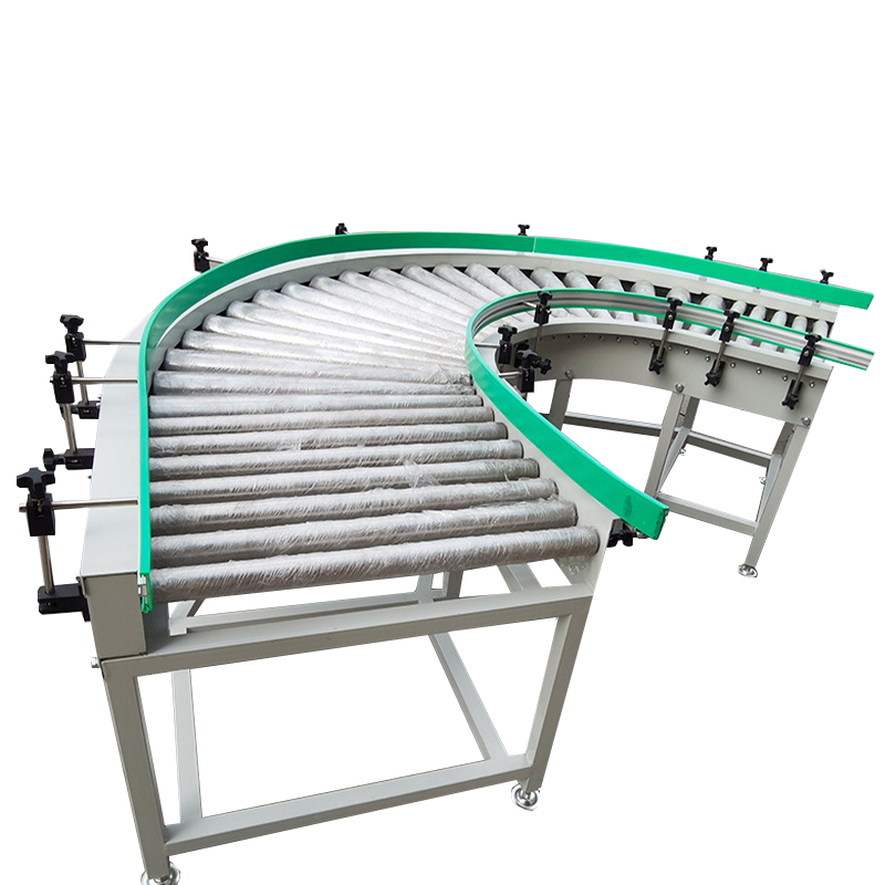 Motorized Roller Conveyor With Side Guides For Flexible Transfer Of Goods