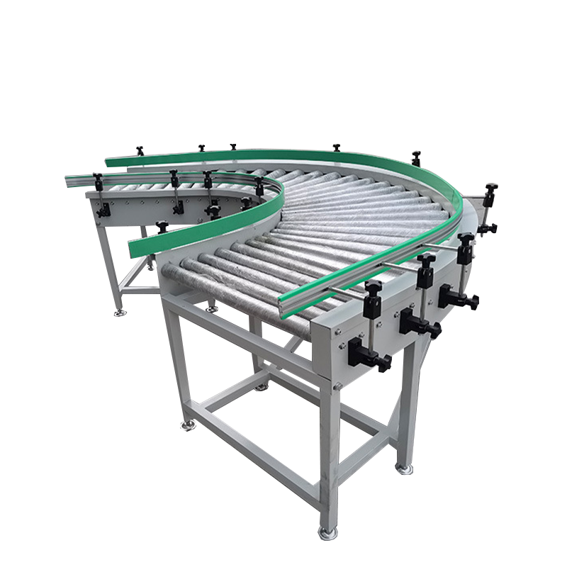 Motorized Roller Conveyor With Side Guides For Flexible Transfer Of Goods