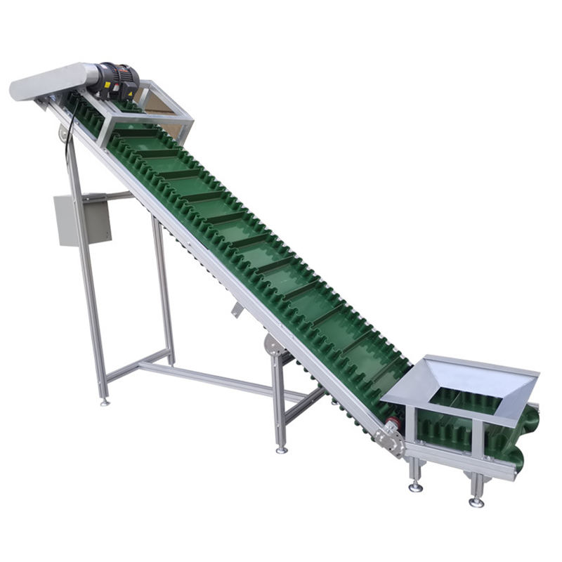 MINSEN Lifting Incline Climbing Bucket Elevator PVC Belt  Sidewall Skirt Conveyor For Bulk Or Packaged Goods