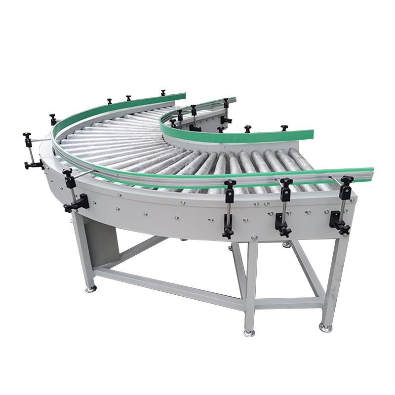 Motorized Roller Conveyor With Side Guides For Flexible Transfer Of Goods