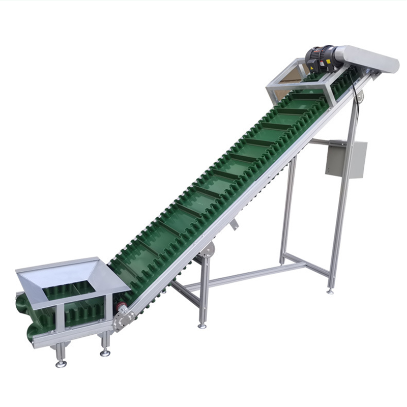 MINSEN Lifting Incline Climbing Bucket Elevator PVC Belt  Sidewall Skirt Conveyor For Bulk Or Packaged Goods