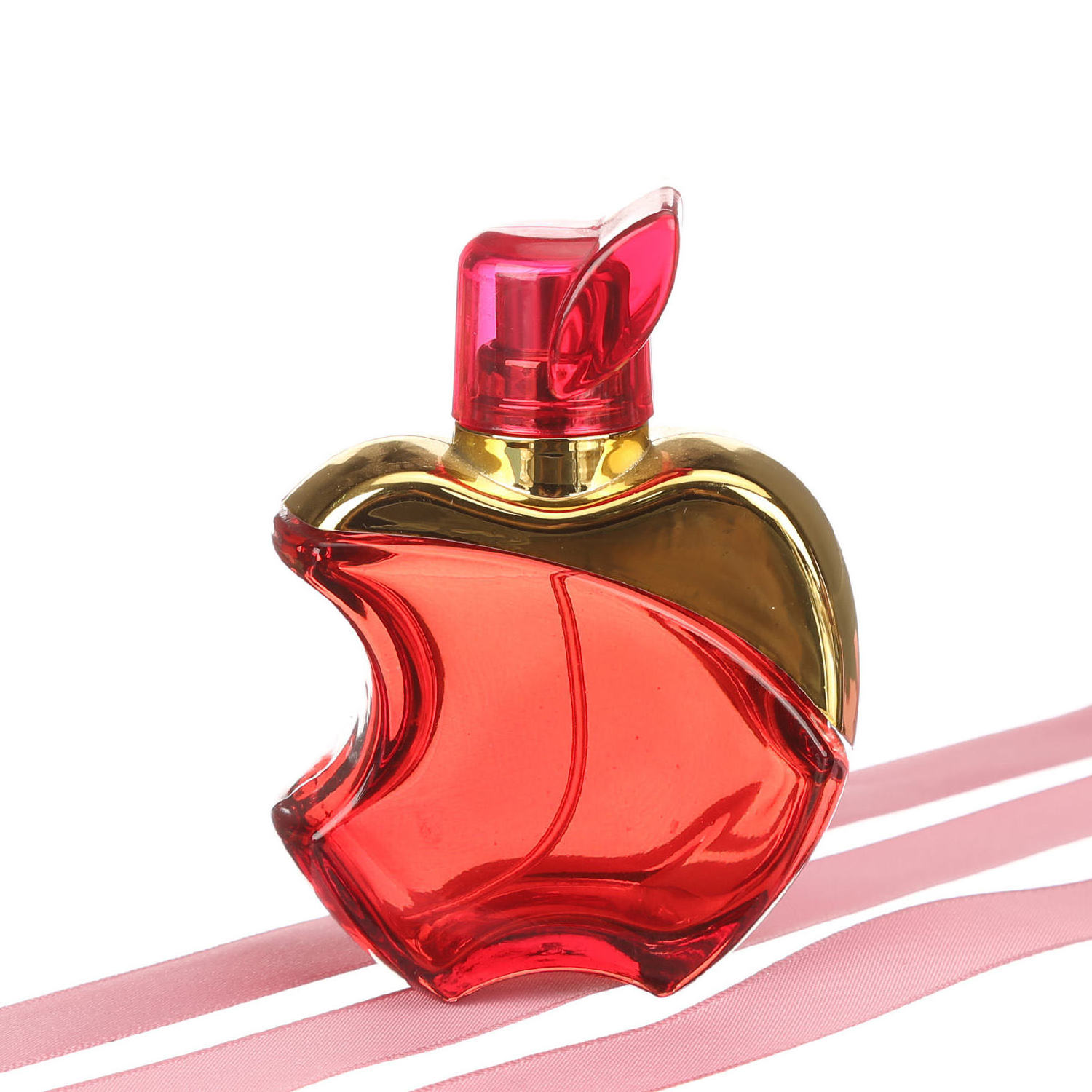 Custom Unique Apple Shape Glass Perfume Bottle Red Refillable 50ml Perfume Bottle