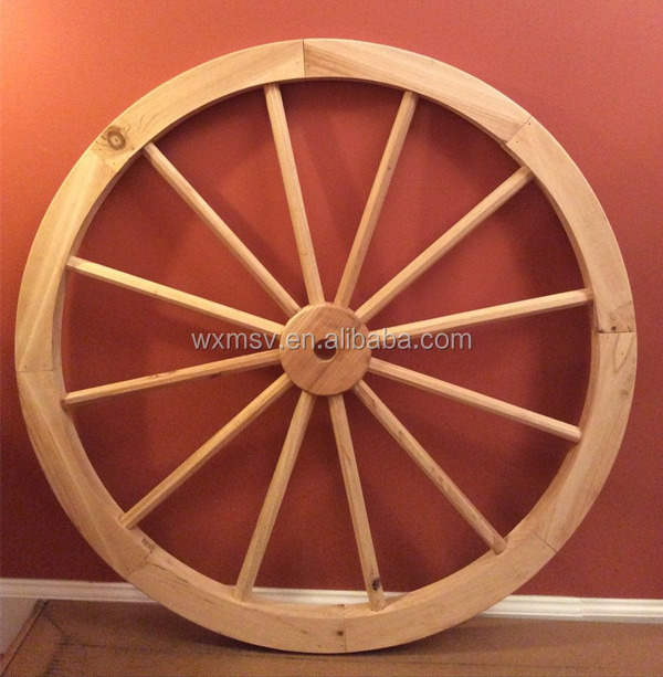 Antique wooden wagon wheel for chandelier DIY