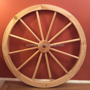 Antique wooden wagon wheel for chandelier DIY