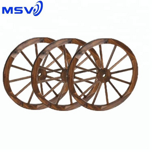 Use antique wooden wagon wheel to make a light