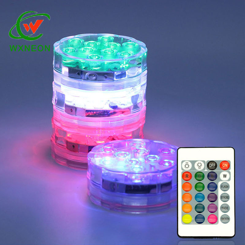 IP68 Waterproof 10LED Colorful Submersible Pool Lights Blue Emitting Underwater Light with Remote Control for Swimming Pools