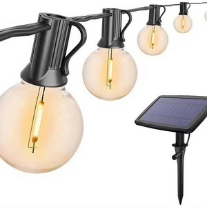 Outdoor Waterproof Remote 25 FT Solar Panel Powered G40 Globe Hanging Led Christmas String Lights