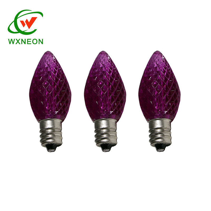 E12 Base C7 LED Faceted Strawberry Christmas Replacement Candle Light Bulbs