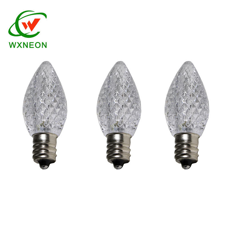 E12 Base C7 LED Faceted Strawberry Christmas Replacement Candle Light Bulbs