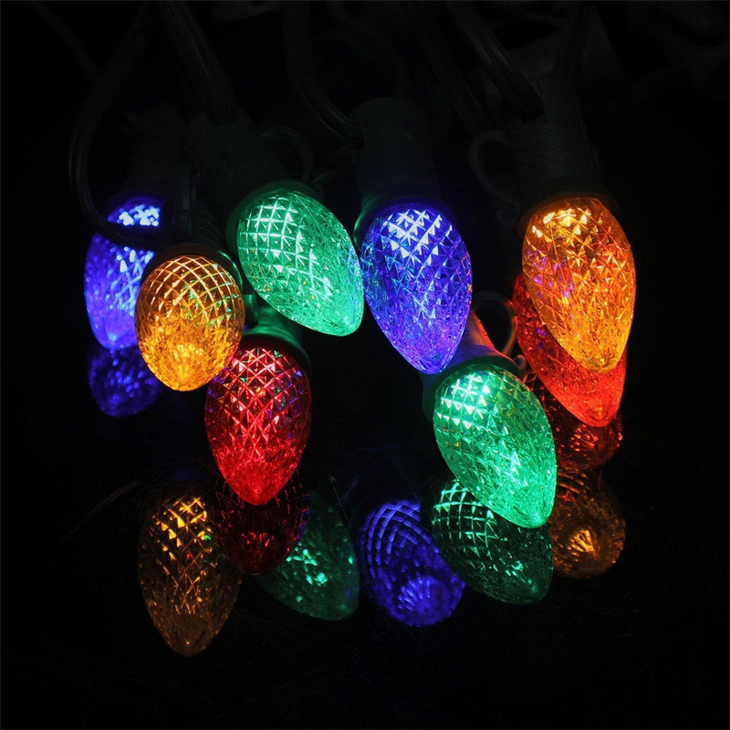 110v 0.5W C7 E12 Christmas LED Faceted Strawberry Outdoor Light Replacement Bulbs