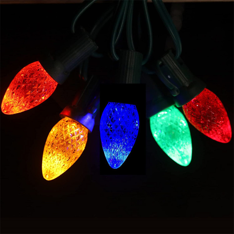 110v 0.5W C7 E12 Christmas LED Faceted Strawberry Outdoor Light Replacement Bulbs