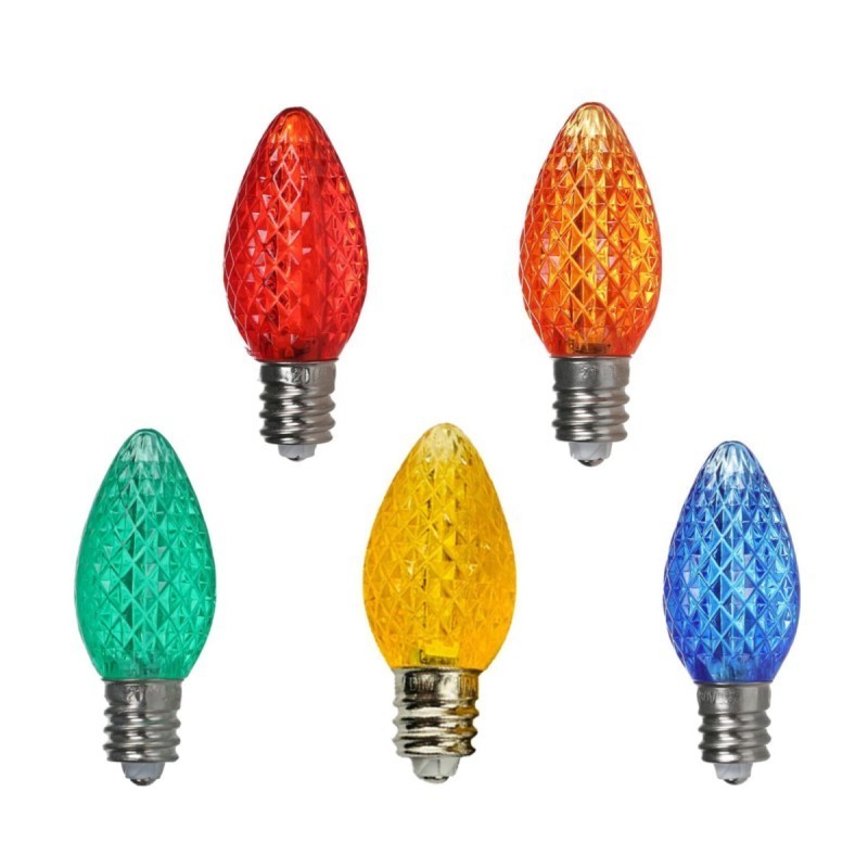 110v 0.5W C7 E12 Christmas LED Faceted Strawberry Outdoor Light Replacement Bulbs