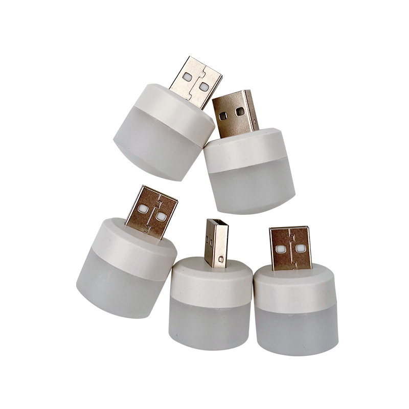 Warm White USB Charging Small Mini Round Led Night Light for Power Bank Computer