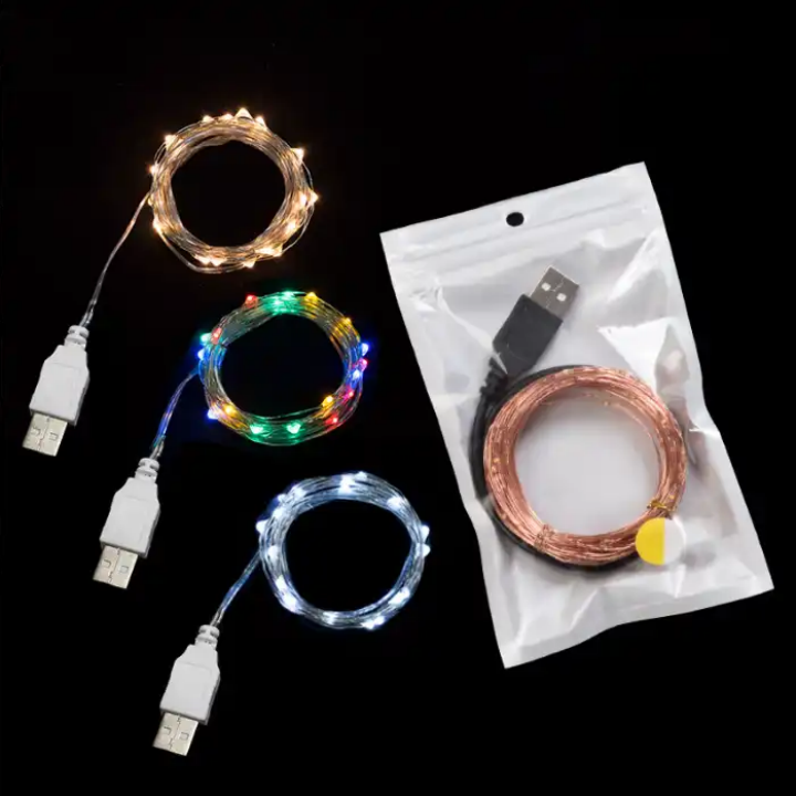 10m USB String Light 4'' Space 10m 100leds USB Copper Silvery Wire Led Starry Fairy Star String Lights