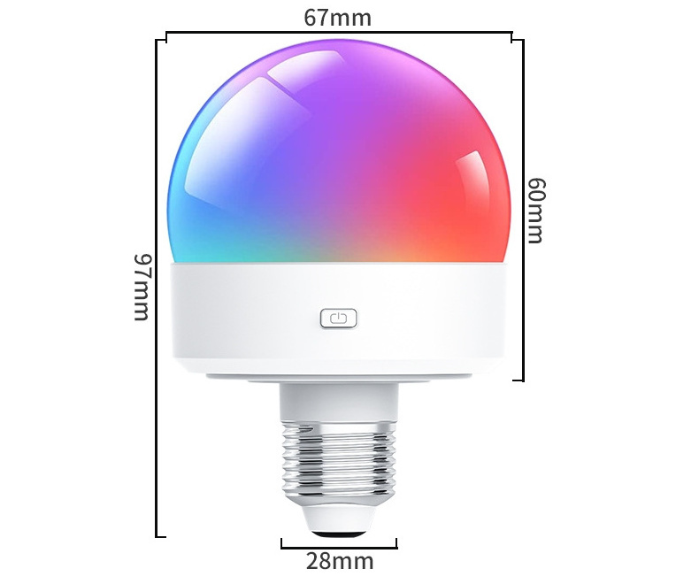 USB Rechargeable E27 Base Colorful Light Atmosphere Bulbs with Remote Control