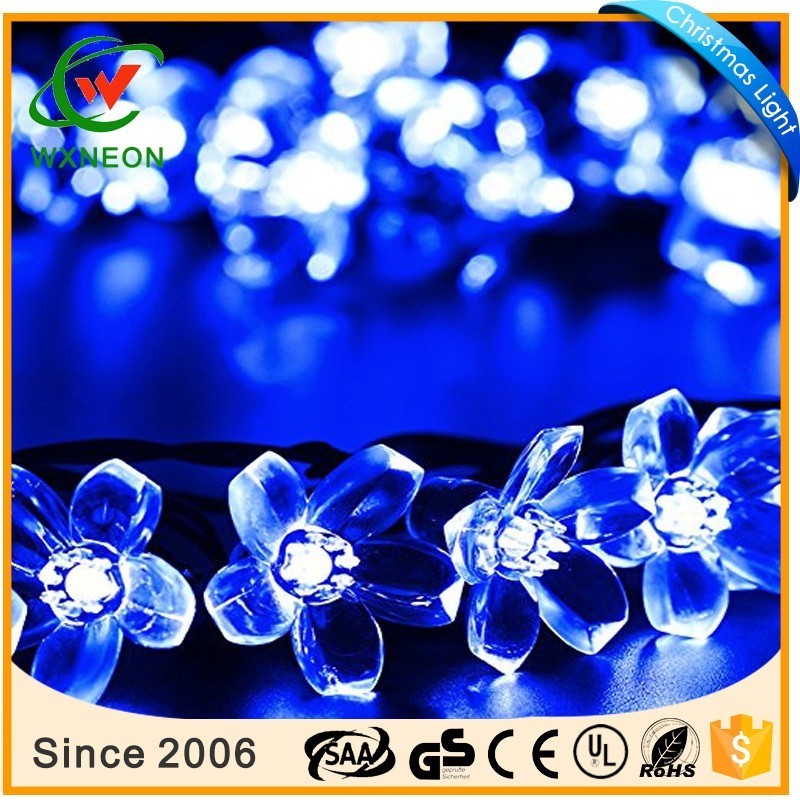 Outdoor Solar Led Peach Flower Lamp String Christmas Garland String Lights