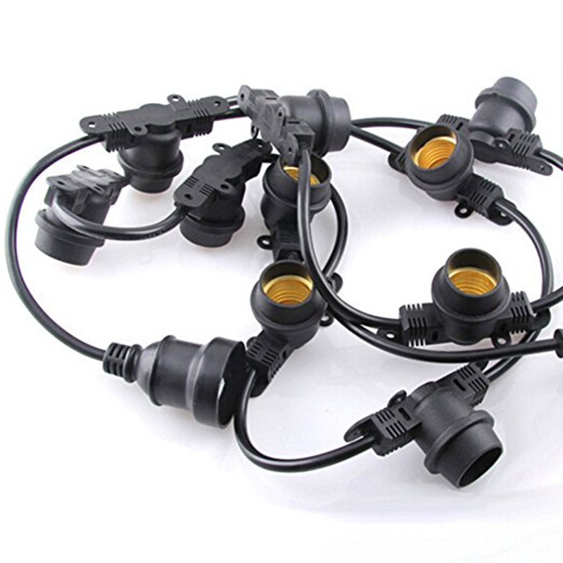 Outdoor Christmas Holiday Festoon E27 Base Bulb Black Wires Belt Led String Light