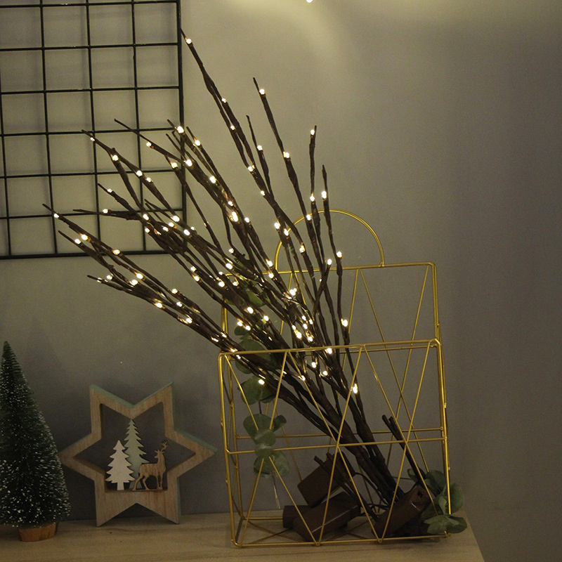 AA Battery Willow Tree Lighted Led Branch Lamp Christmas Decoration