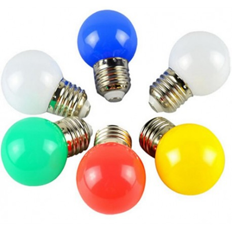 E27 G45 1W Screw Cap Coloured LED Light Bulbs Festoon Party Lights