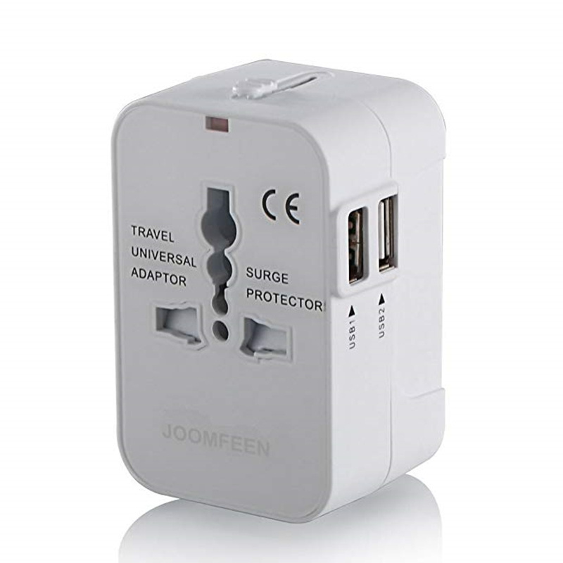 Universal Travel Adapter Global Travel Switch With Dual USB Plug