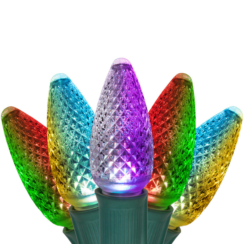 Outdoor C9 E17 Faceted Multi Color Changing SMD LED Colorful Bulbs