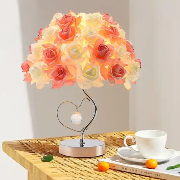 Rose Flower Table Lamp Room Wedding Decoration LED Night Lights