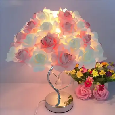 Rose Flower Table Lamp Room Wedding Decoration LED Night Lights