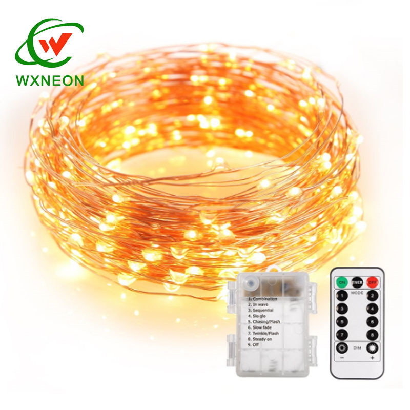 Battery Operated Timer Remote Control Copper Wire Fairy Lights 50 LED Waterproof 5m Christmas Holiday Decoration 100 2 Years 15