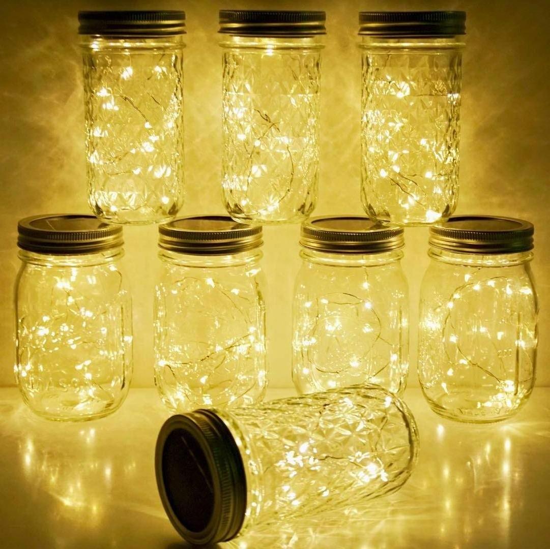 1m 10 leds Solar Mason Jar Fairy Night String Light for Wedding Decor