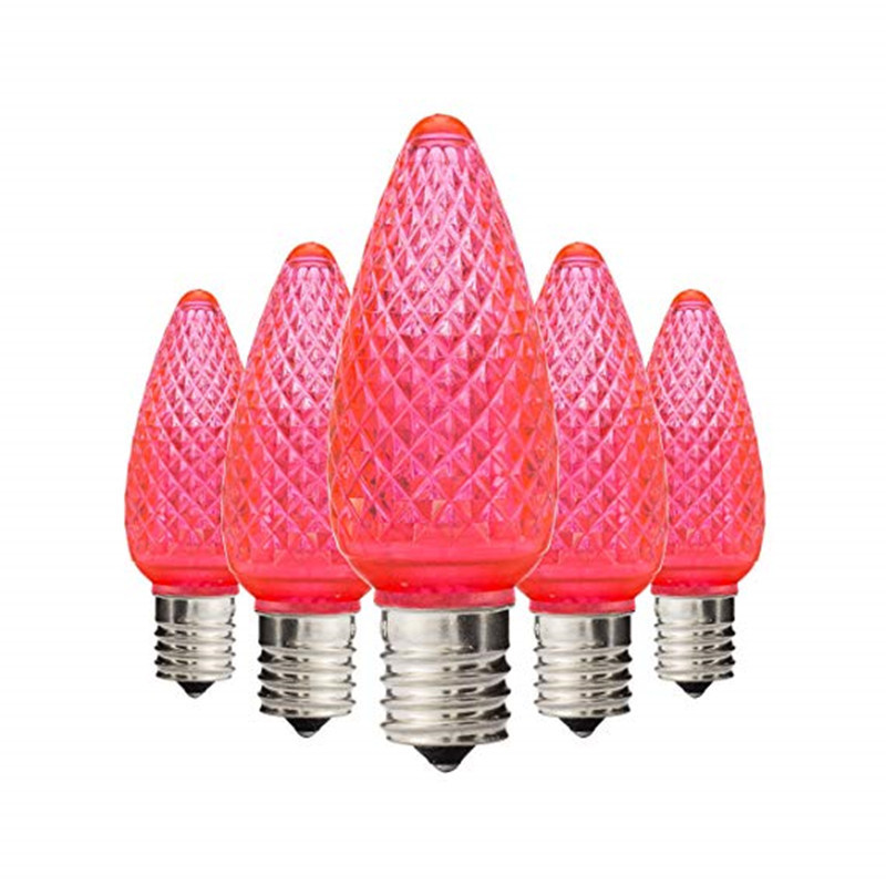 Light Bulbs LED Diamond Faceted Replacement Christmas C9 Warm White Smd Candle Lights Strawberry Shape E12 Base E17 100 -20 - 60