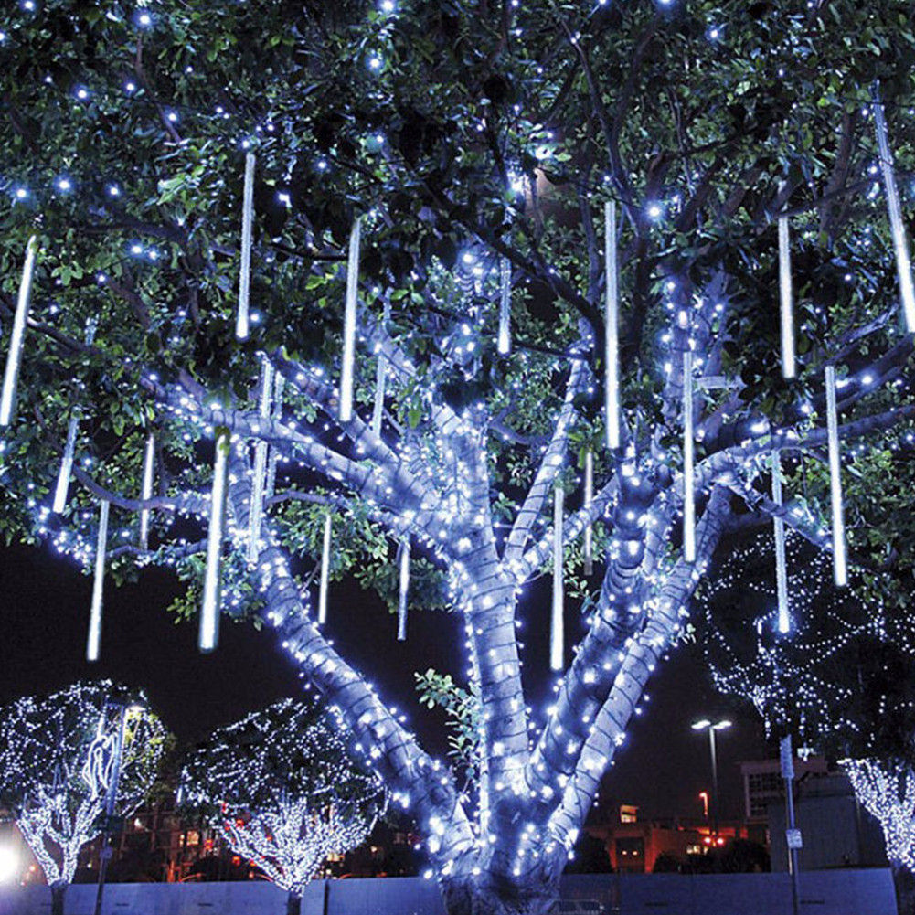 50cm 8 Tubes Led Icicle Rain Lights Christmas LED Drop Meteor Shower Lights