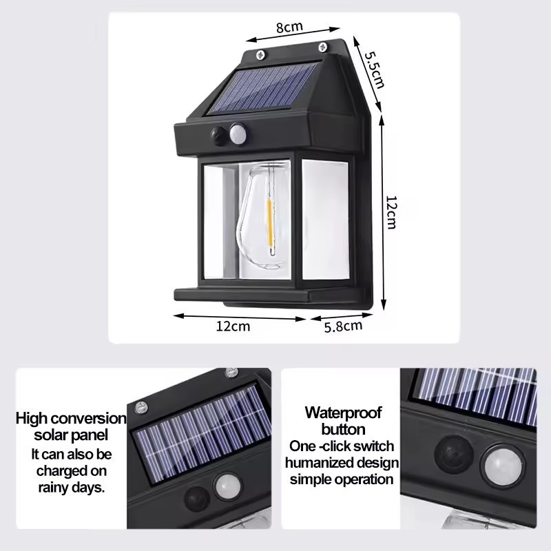 motion sensor solar wall led outdoor lights solar powered waterproof garden security light lamp