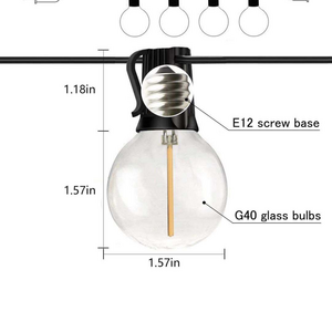 Outdoor Christmas Decorate 0.5W E12 Base Glass Shell G40 Led Filament Globe Replacement Bulbs