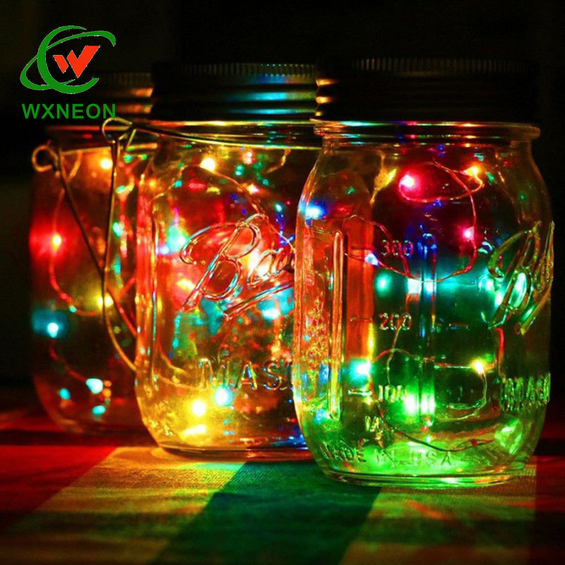 Solar Mason Jar Fairy String Light Night Light Wedding Decor 1m 10 Leds Christmas Fairy Decorative Holiday Lights Solar Powered