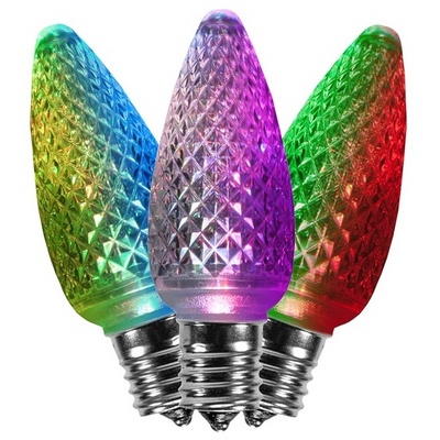 Outdoor C9 E17 Faceted Multi Color Changing SMD LED Colorful Bulbs