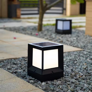 Garden Light Solar pillar light Modern Lantern Waterproof Outdoor Porch Column Lamp Night Light Garden Fence Decoration 15CM