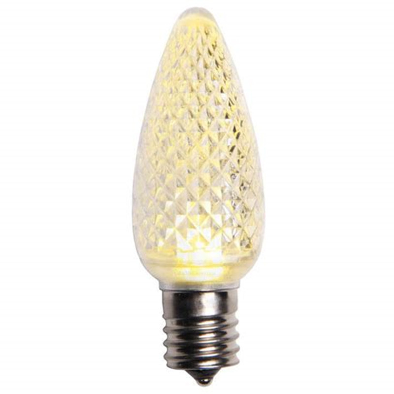 25 Pack Warm White C9 LED Replacement Bulbs Faceted LED Christmas Light Bulbs Fits E17 Socket