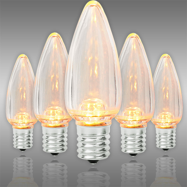 Replacement Dimmable Smooth Clear Candle Bulbs C9 E17 LED Christmas Light Lamps