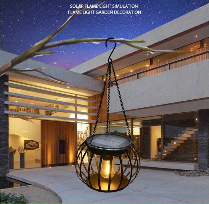 Pumpkin Lantern LED Solar Lantern Outdoor Suspension Solar Lantern Outdoor Garden Courtyard Villa Decorative Light