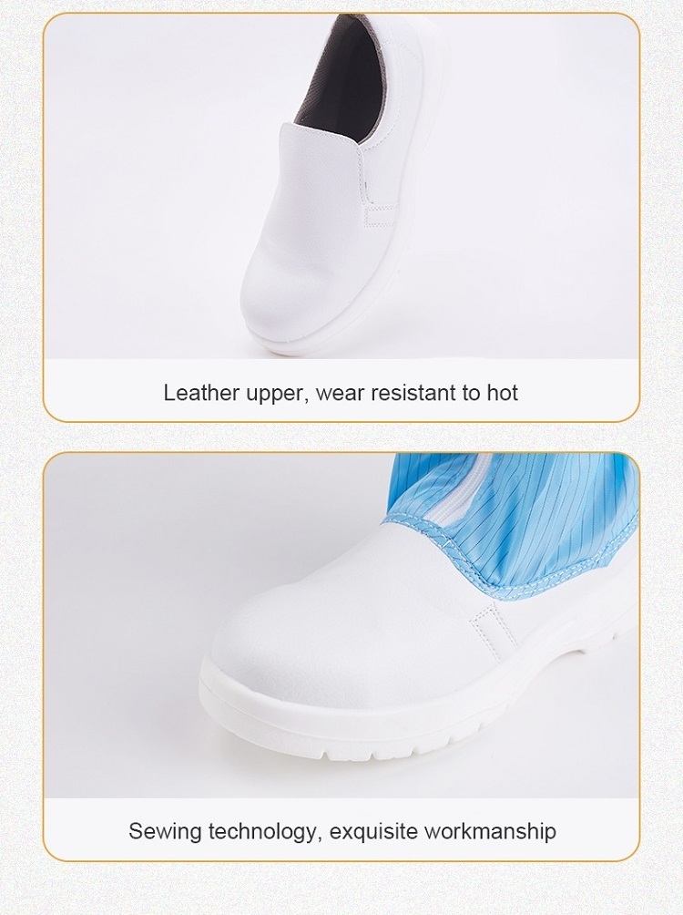 Super Quality Smashproof Microfiber Leather Easy Wear Steel Toe Insert White Esd Safety Shoes For Medical Line