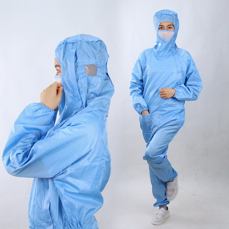 In Stock Antistatic PP Coverall Clean Room Workwear Coveralls Waterproof Disposable Polypropylene Coverall Suit