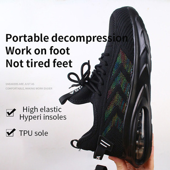 Anti-Smashing Steel Toe Puncture Proof Construction Lightweight Breathable Sneakers Boots Women Men Work Safety Shoes For Summer