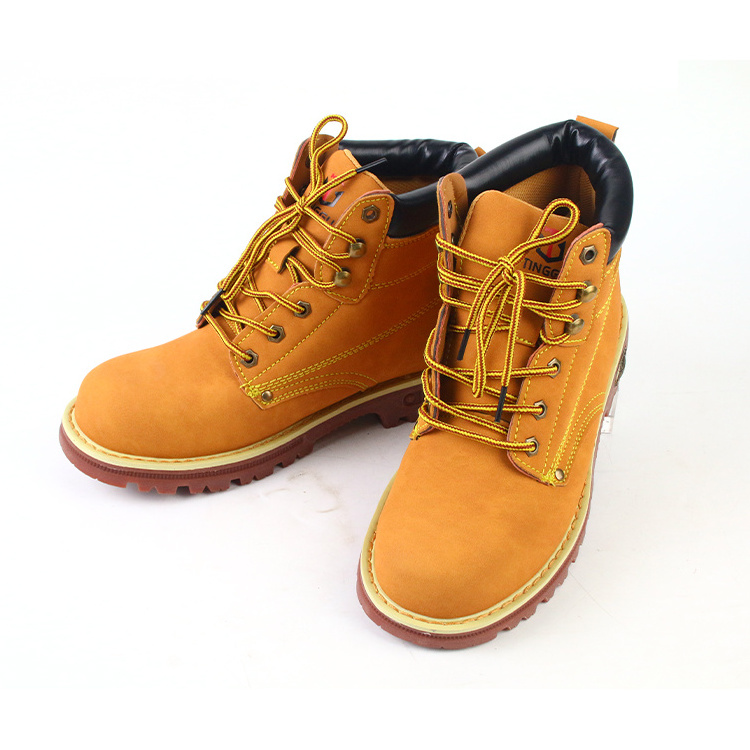 Wholesale Custom Genuine Leather Men Composite Steel Toe Cap Shoes Construction Safety Work Boots For Men