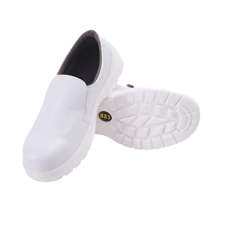 Super Quality Smashproof Microfiber Leather Easy Wear Steel Toe Insert White Esd Safety Shoes For Medical Line